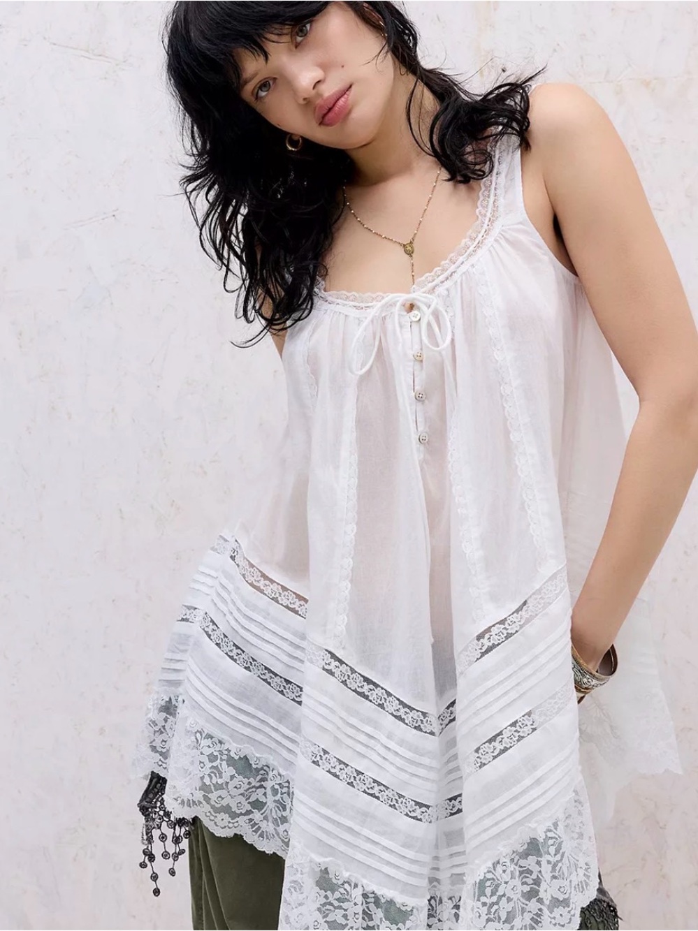 NWT! Free People Coretta Tunic Lace M
